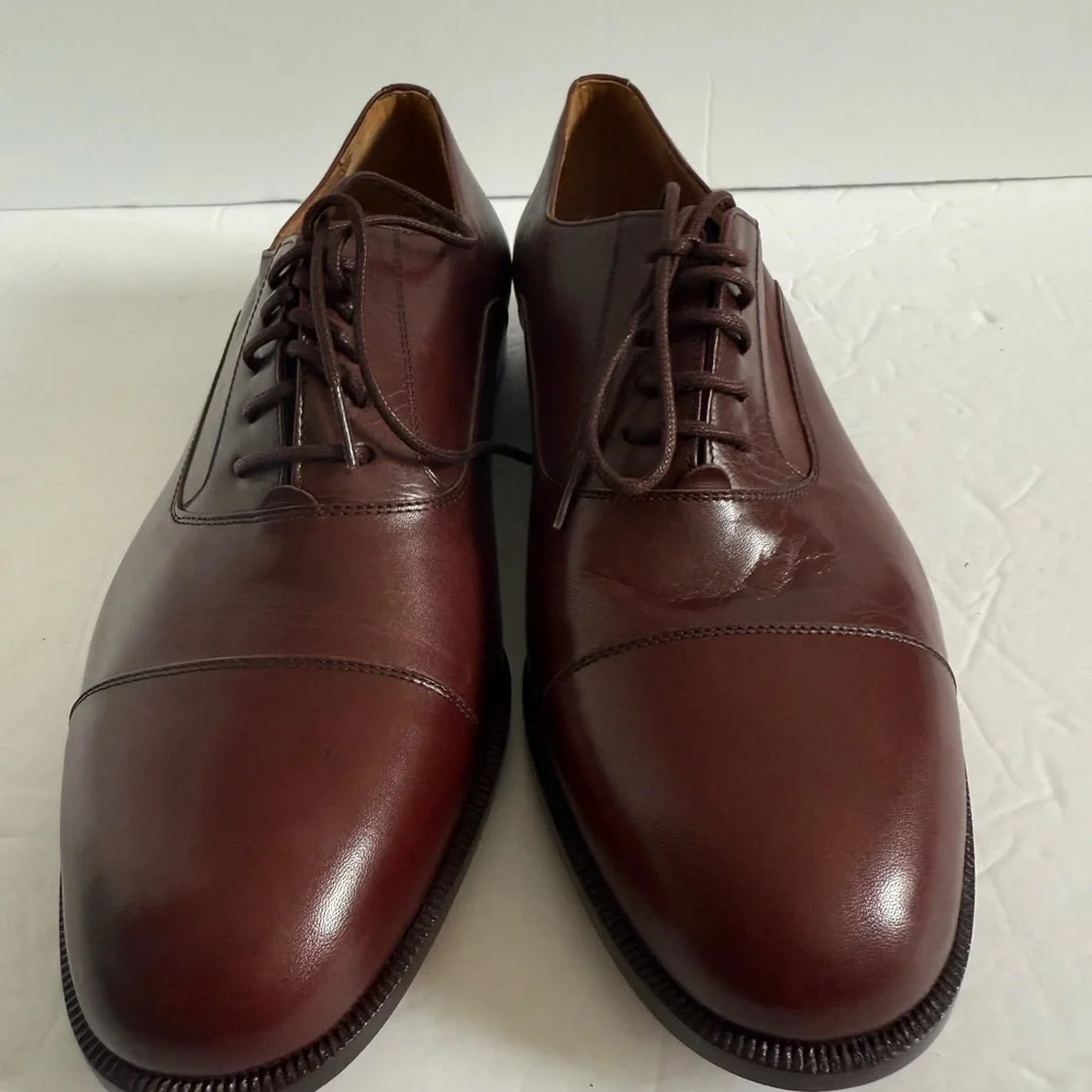 Natalino Salazzo Brown Oxfords Leather Brown Men's Formal Dress Shoes Size 40